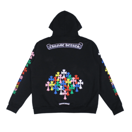 Chrome Hearts Script Multicolor Cemetery Cross Pullover Hoodie_Back