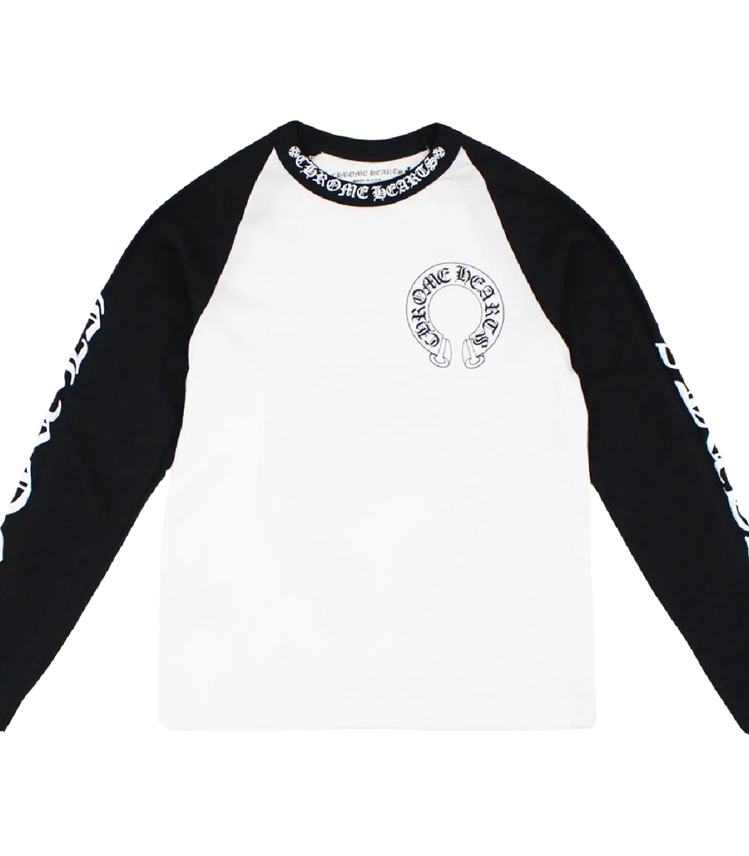 Chrome Hearts Neck Letters Horseshoe Long Sleeve T-Shirt